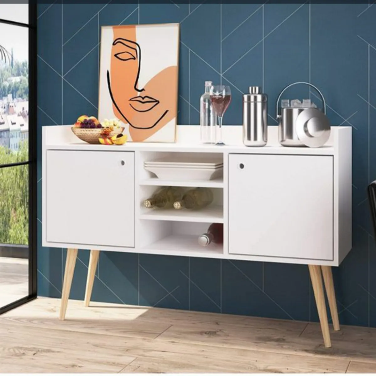 GENERICO - Consola Vintage Laura Blanco 2 Cajones R&R Muebles