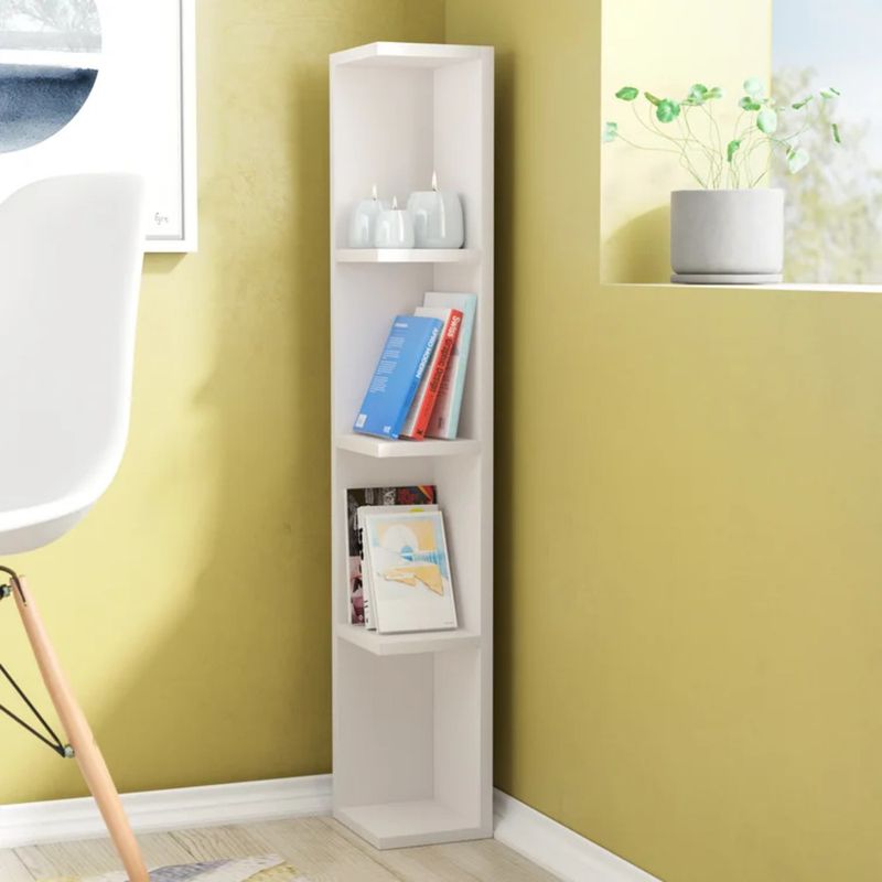 GENERICO - Estante Esquinero Moderno Hishikawa Blanco R&R MUEBLES