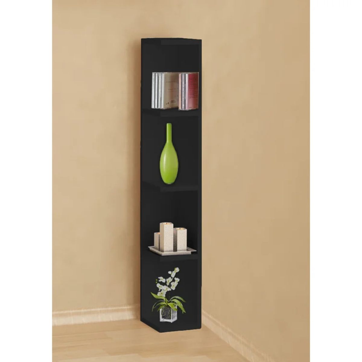 GENERICO - Estante Esquinero Moderno Hishikawa Negro R&R MUEBLES