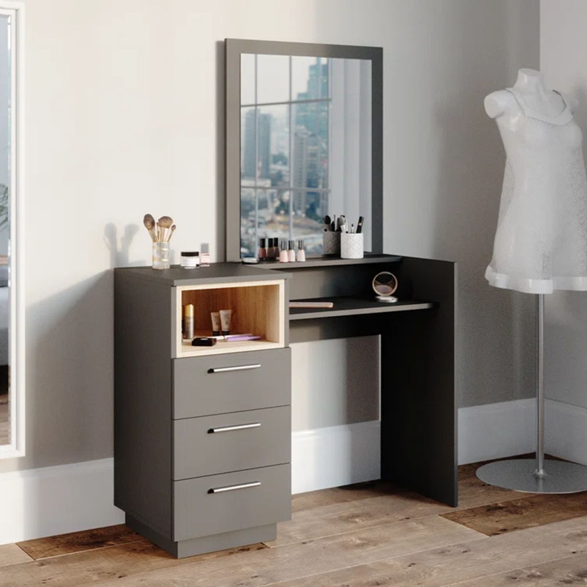 GENERICO - Tocador Moderno Kimishima Negro R&R MUEBLES