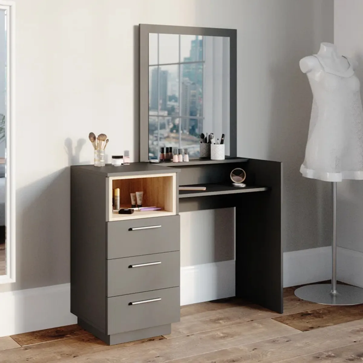 GENERICO - Tocador Moderno Kimishima Negro R&R MUEBLES