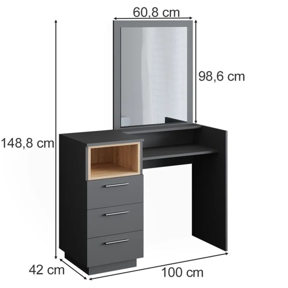 GENERICO - Tocador Moderno Kimishima Negro R&R MUEBLES
