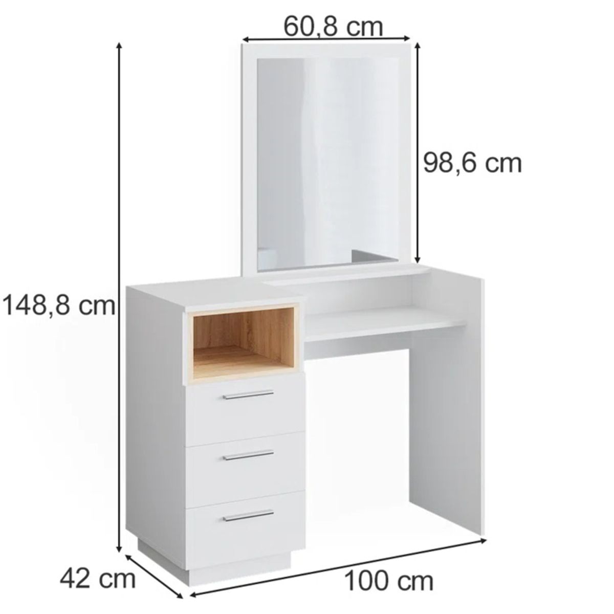 GENERICO - Tocador Moderno Kimishima Blanco R&R MUEBLES