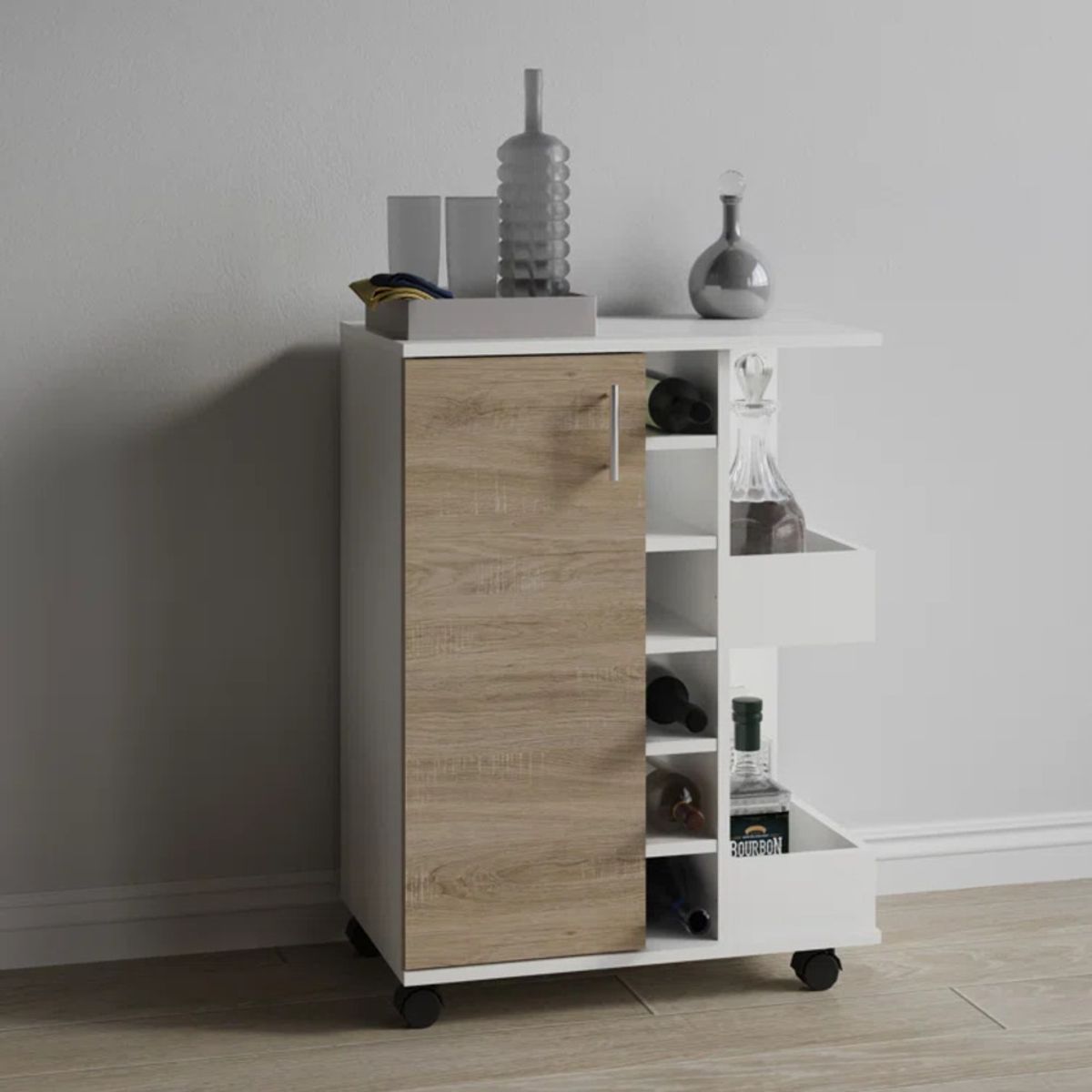 R&R MUEBLES - Mueble de Cocina Moderno Kuse Blanco y Duna R&R MUEBLES