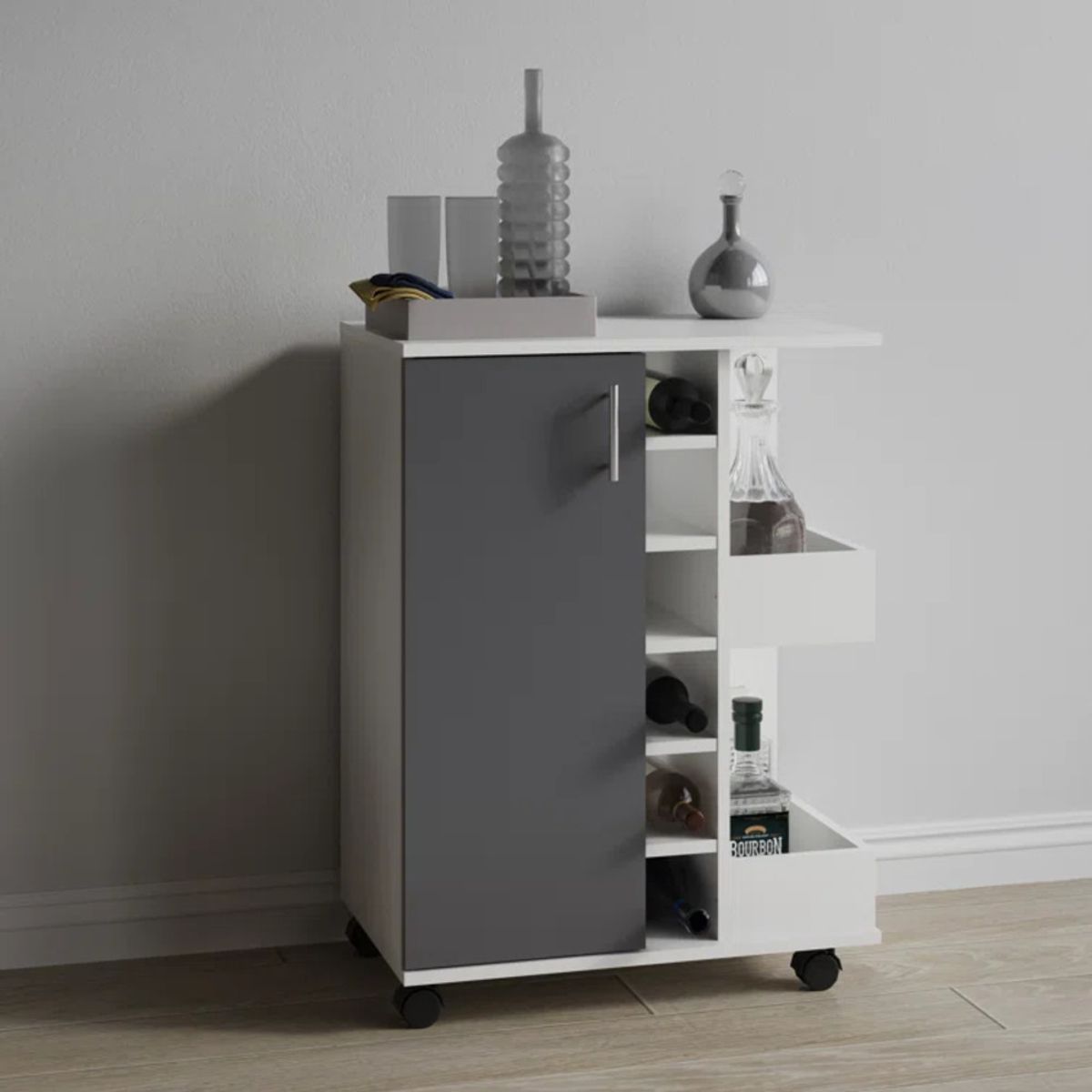 R&R MUEBLES - Mueble de Cocina Moderno Kuse Blanco y Negro R&R MUEBLES