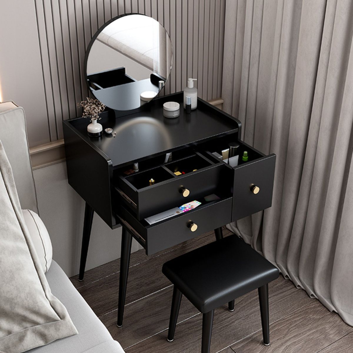 GENERICO - Tocador Vintage Lurín Negro R&R MUEBLES