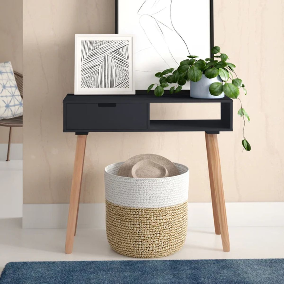 R&R MUEBLES - Recibidor Moderno Melos Negro R&R MUEBLES