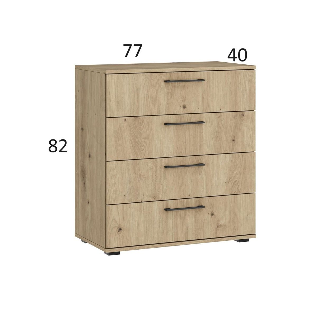 GENERICO - Cómoda Moderna 4 Cajones Fiori Marrón Claro R&R MUEBLES