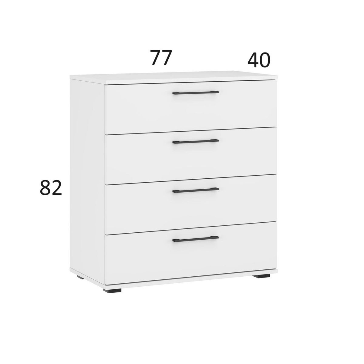 GENERICO - Cómoda Moderna 4 Cajones Fiori Blanco R&R MUEBLES