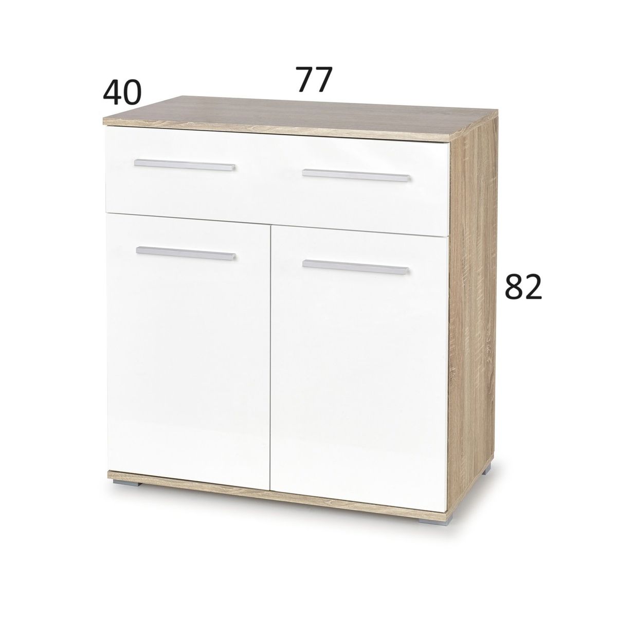 GENERICO - Cómoda Moderna 1 Cajón 2 Puertas Ana Marrón Claro / Blanco R&R MUEBLES