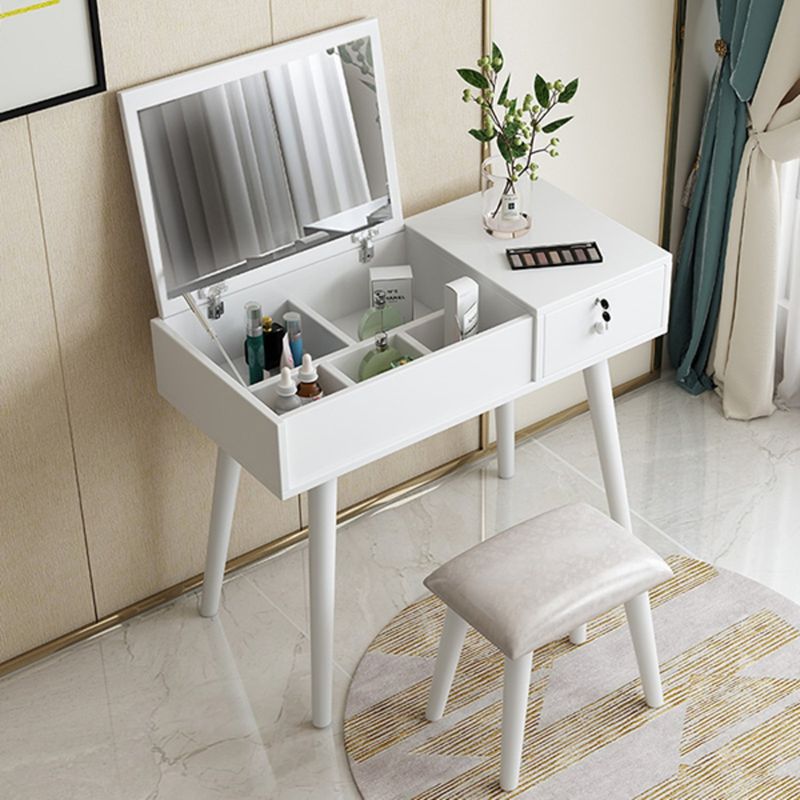 R&R MUEBLES - Tocador Vintage con Cajón con Llave Puno Blanco R&R MUEBLES