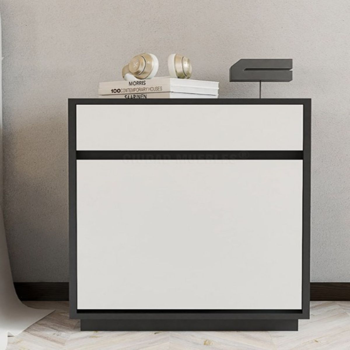 GENERICO - Velador Moderno Saki  Negro R&R MUEBLES