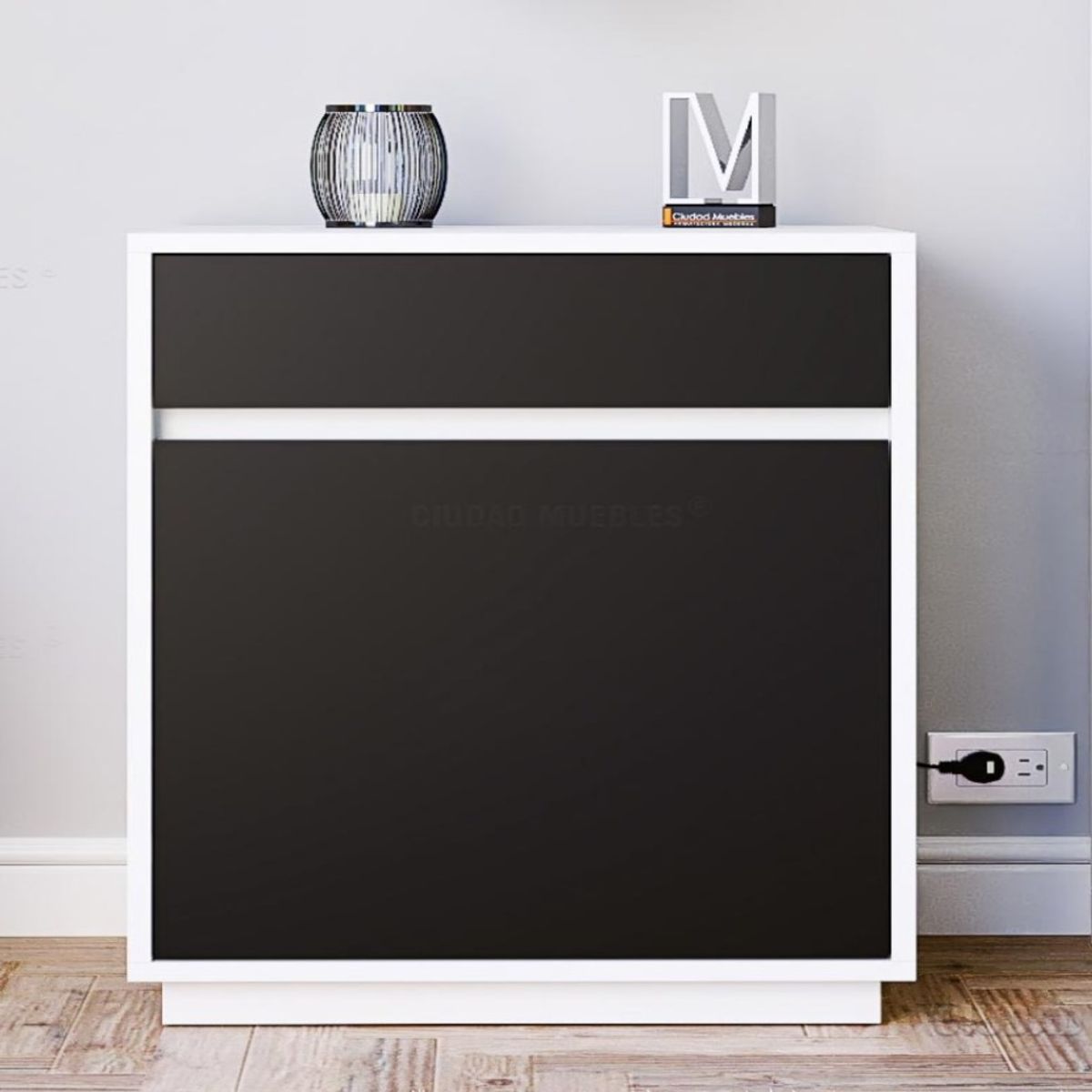 GENERICO - Velador Moderno Saki  Blanco R&R MUEBLES