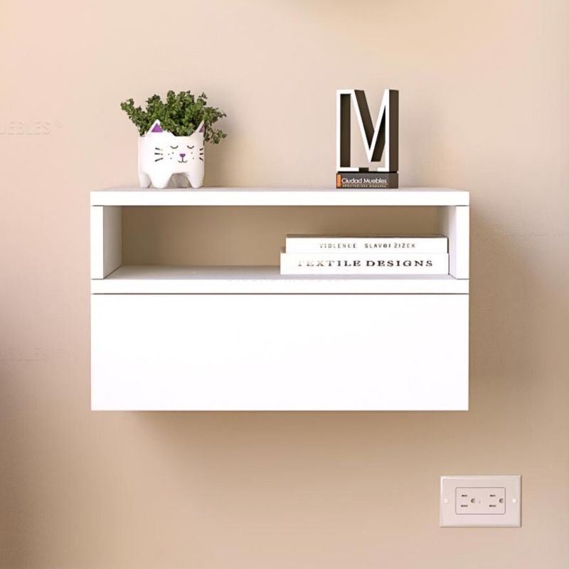 GENERICO - Velador Moderno Flotante Farin Blanco R&R MUEBLES
