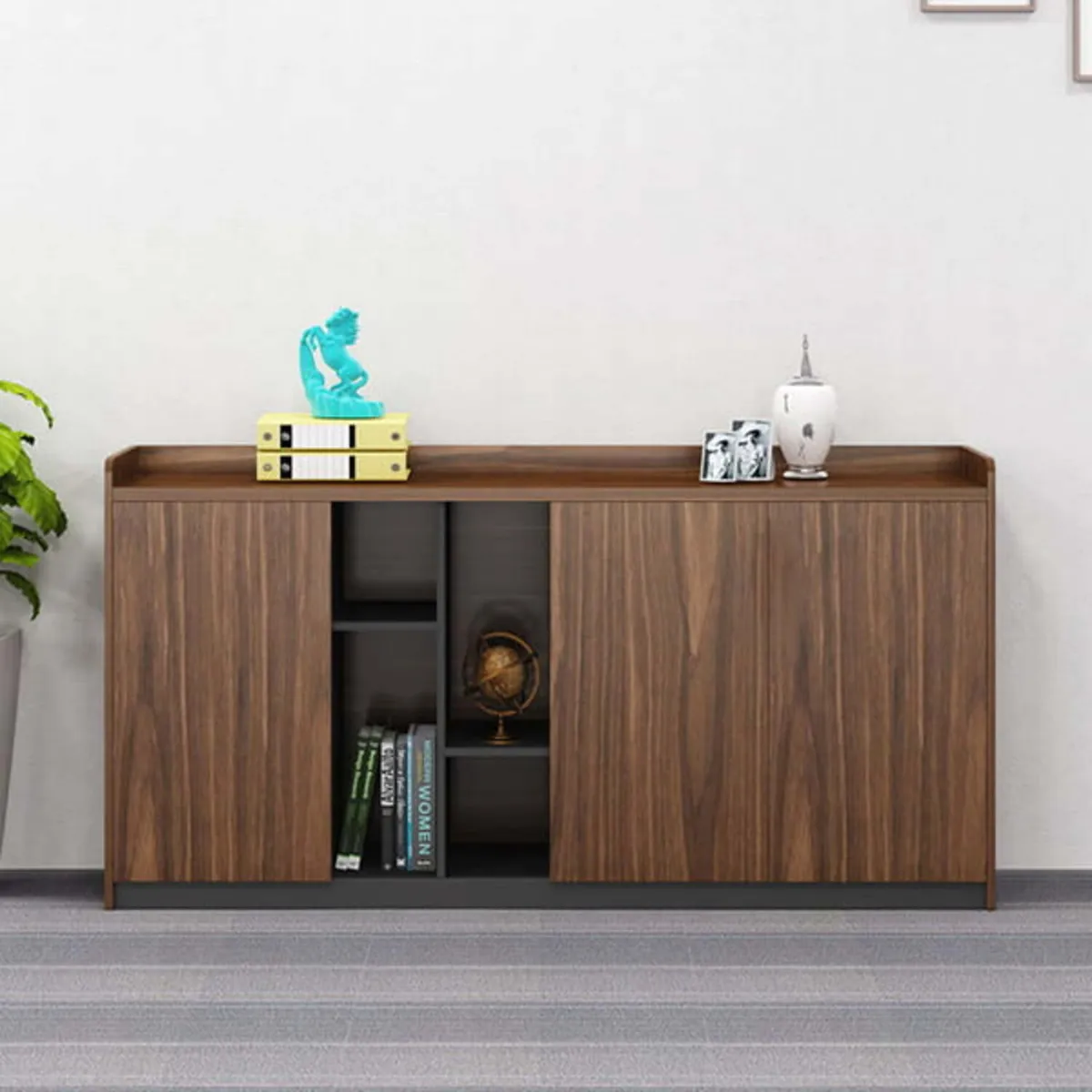 GENERICO - Aparador Moderno Sagi Marrón 3 Puertas R&R MUEBLES