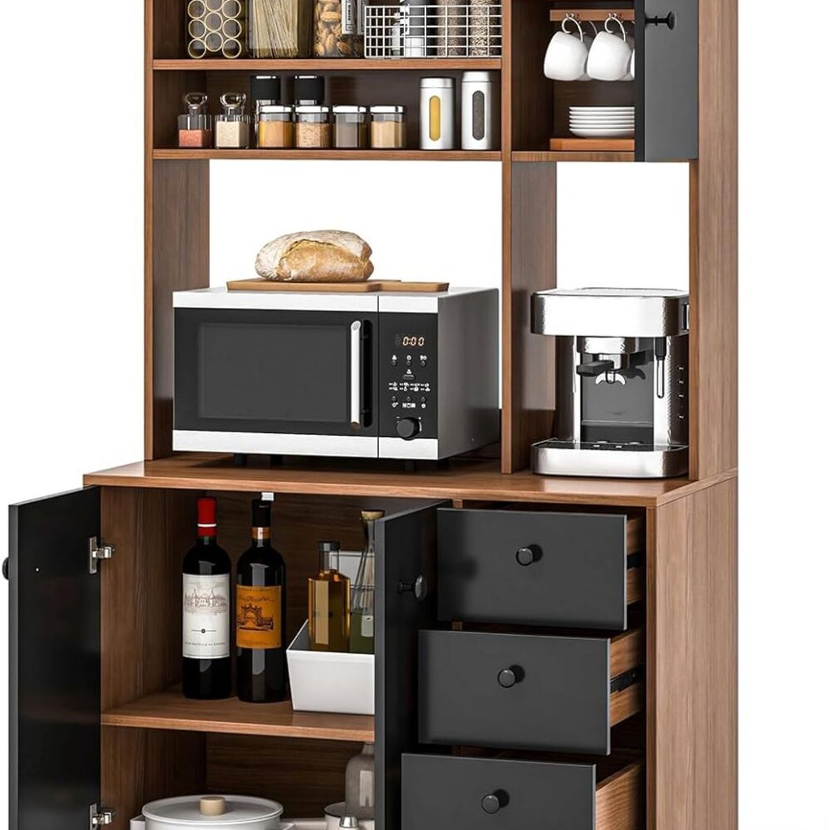 R&R MUEBLES - Mueble Auxiliar de Cocina para Microondas Tazuna R&R MUEBLES