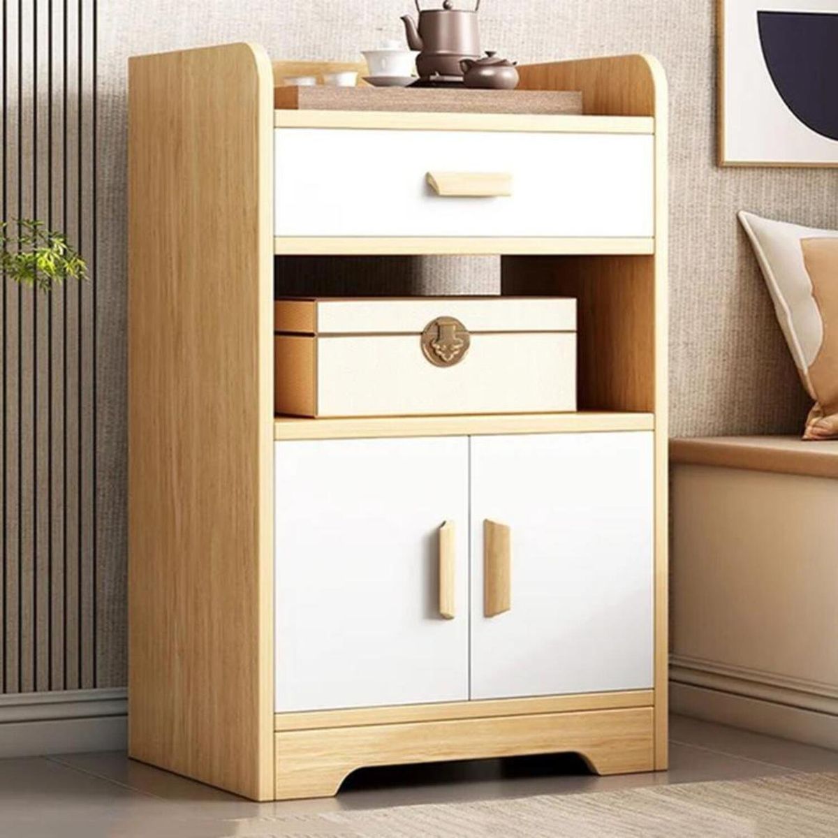 GENERICO - Velador Vintage Olivia 2 Cajones R&R MUEBLES