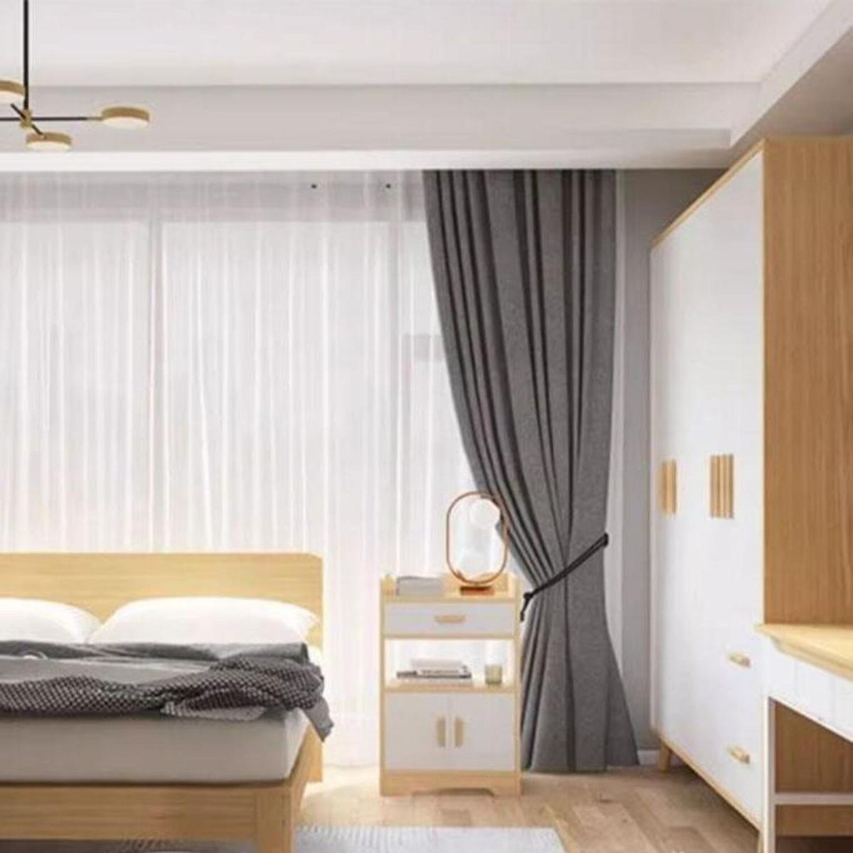 GENERICO - Velador Vintage Olivia 2 Cajones R&R MUEBLES