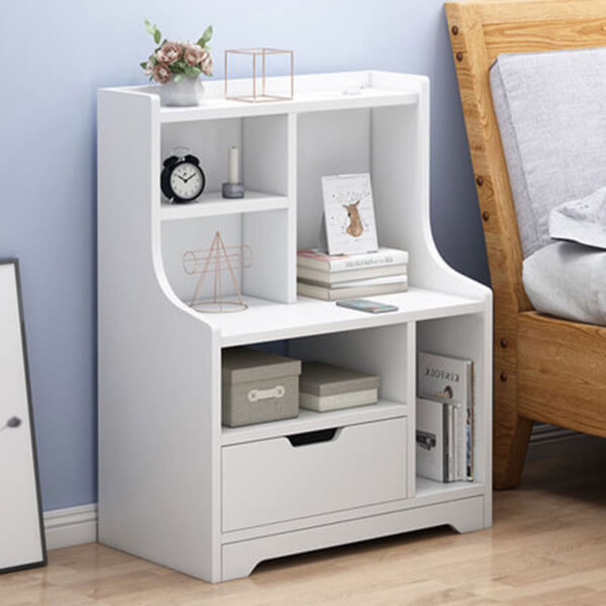 GENERICO - Velador Moderno Takana Blanco R&R MUEBLES