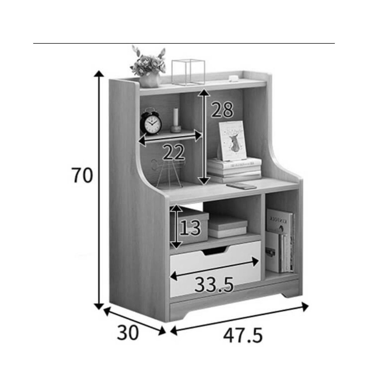 GENERICO - Velador Moderno Takana Blanco R&R MUEBLES