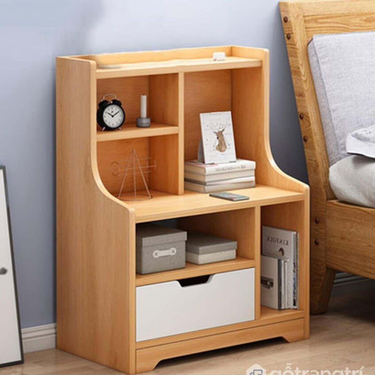 GENERICO - Velador Moderno Takana Marrón Claro R&R MUEBLES