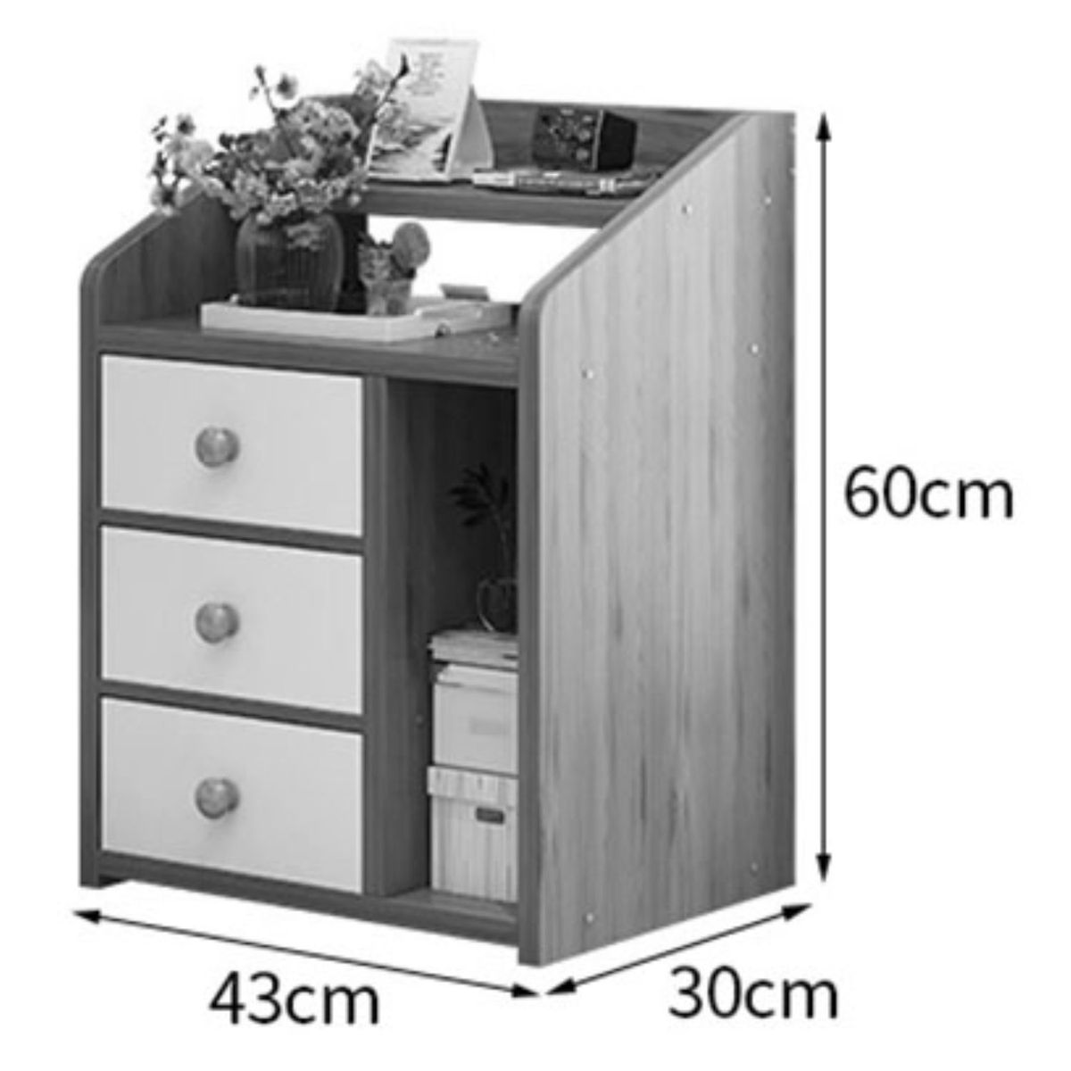 GENERICO - Velador Vintage Zerat Blanco R&R MUEBLES