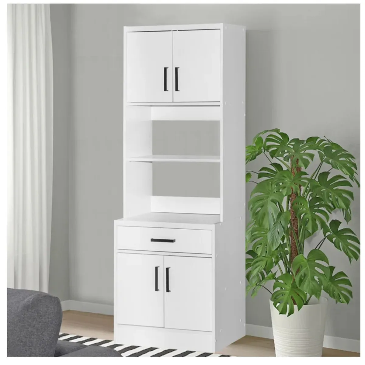 R&R MUEBLES - Mueble para Microondas Moderno Alana Blanco R&R MUEBLES