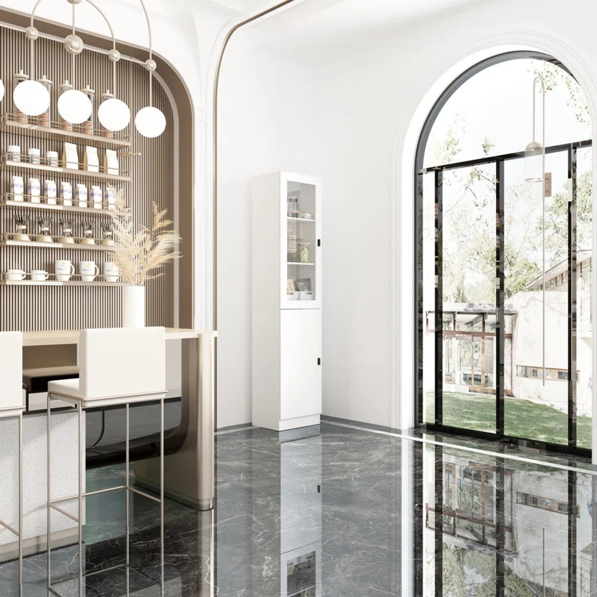 GENERICO - Mueble Auxiliar de Cocina Moderno Jimena Blanco R&R Muebles