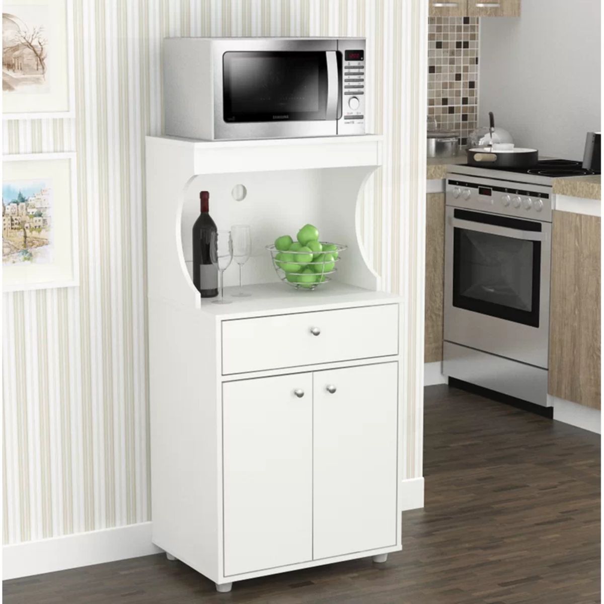 GENERICO - Mueble para Microondas Moderno Sonne Blanco R&R MUEBLES