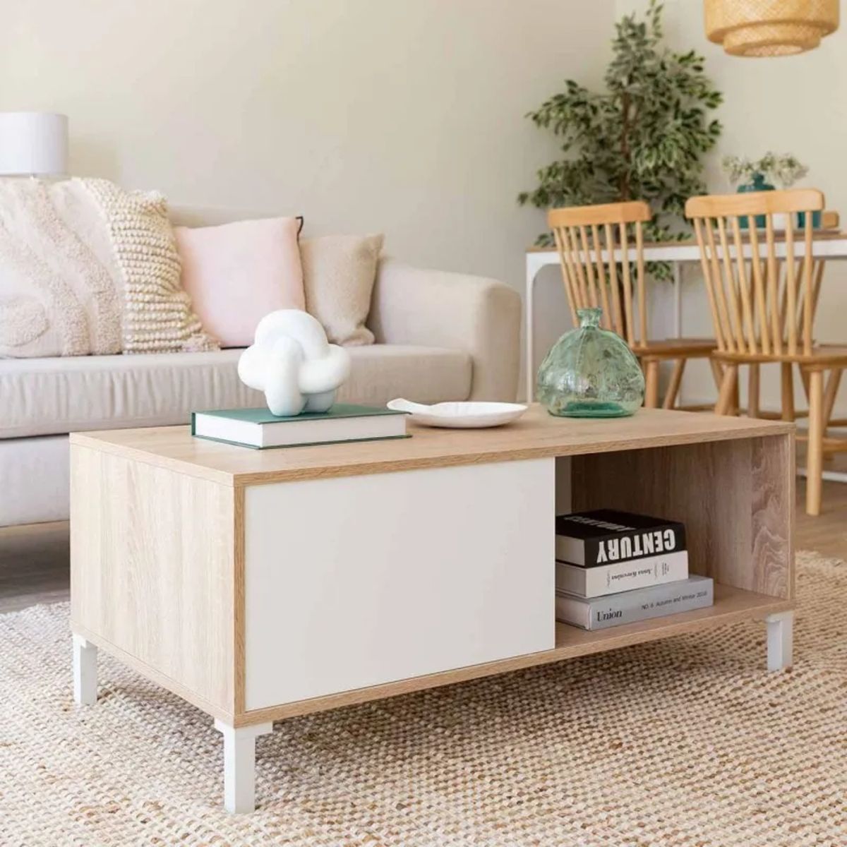 GENERICO - Mesa de Centro Nórdica Chris 100 cm R&R MUEBLES