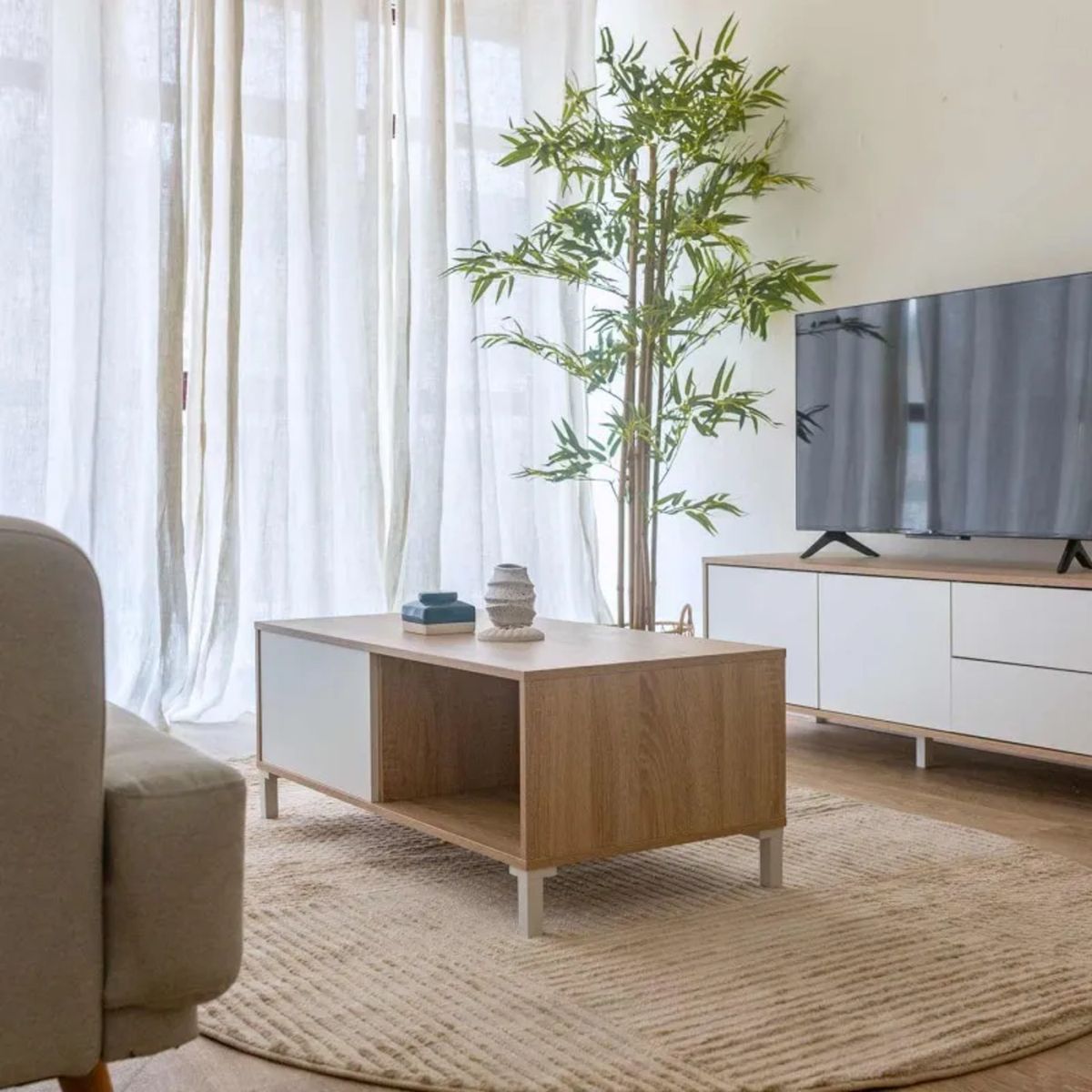 GENERICO - Mesa de Centro Nórdica Chris 100 cm R&R MUEBLES