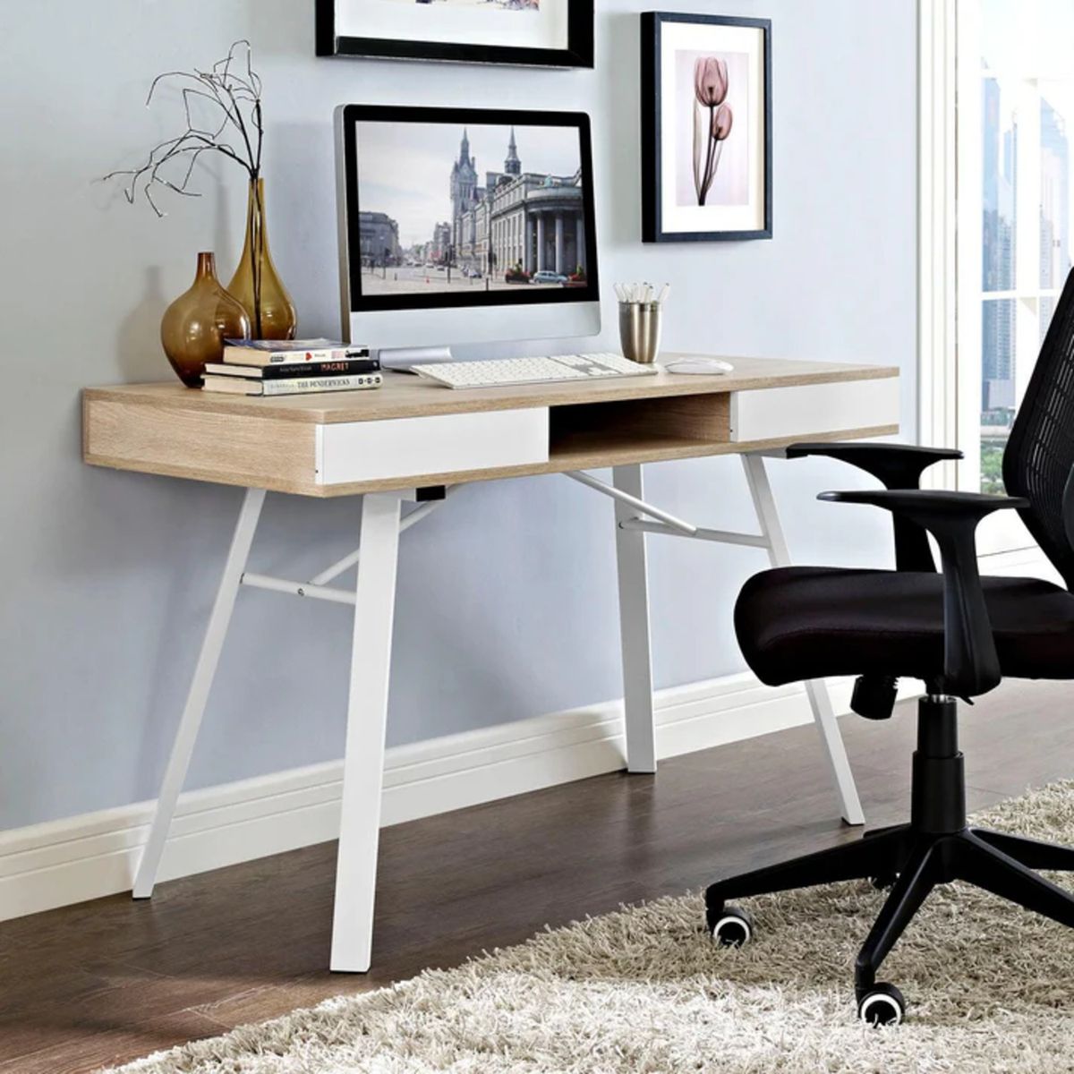 GENERICO - Escritorio Moderno Isabella 2 Cajones R&R MUEBLES