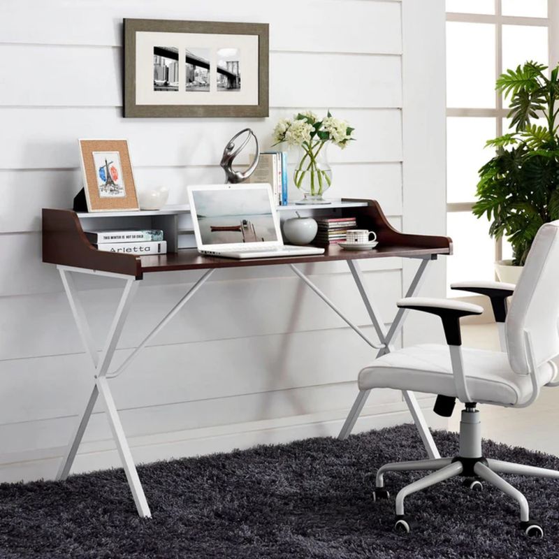 GENERICO - Escritorio Minimalista Gaspar MarrónBlanco R&R MUEBLES