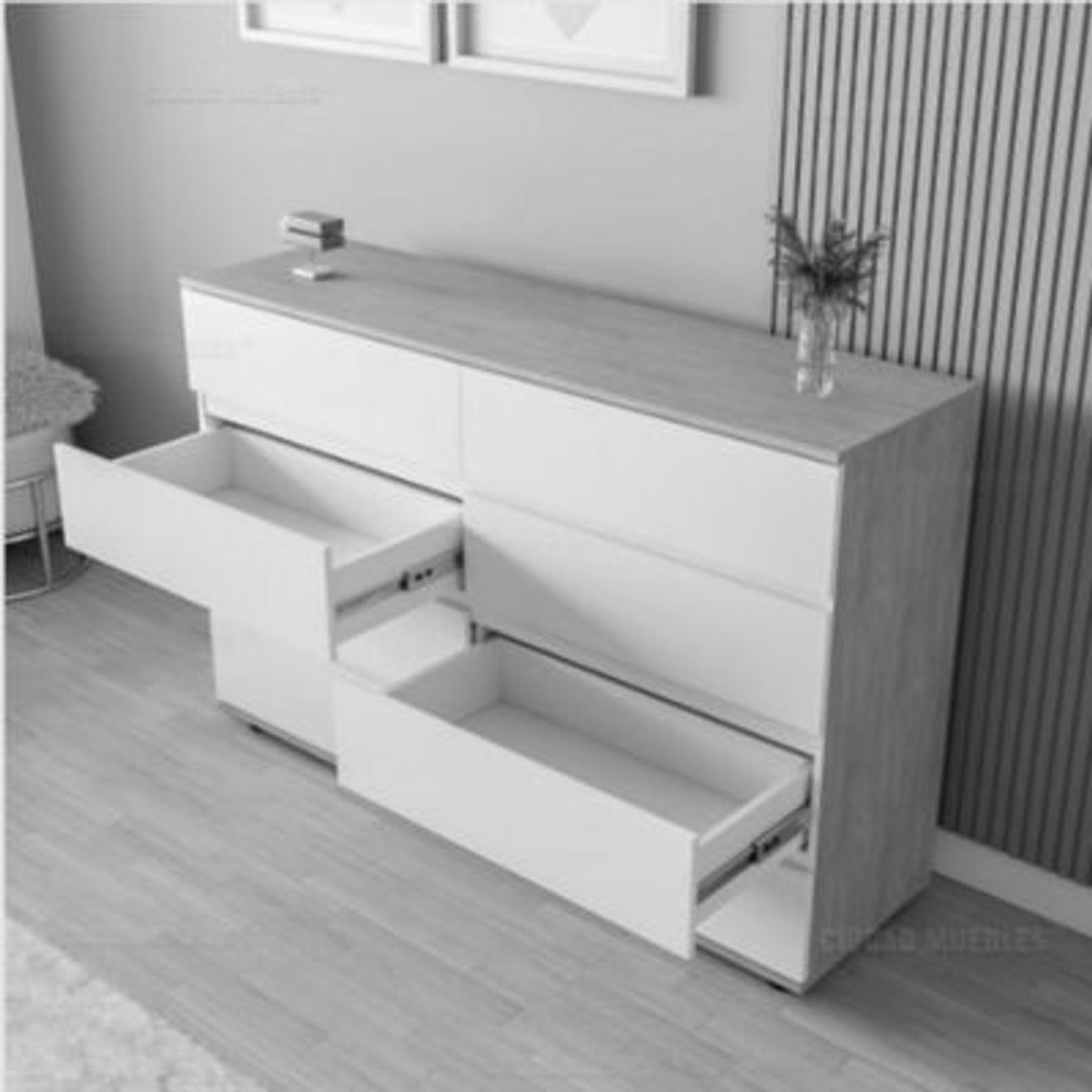 GENERICO - Comoda Moderna Nilan Gris R&R MUEBLES