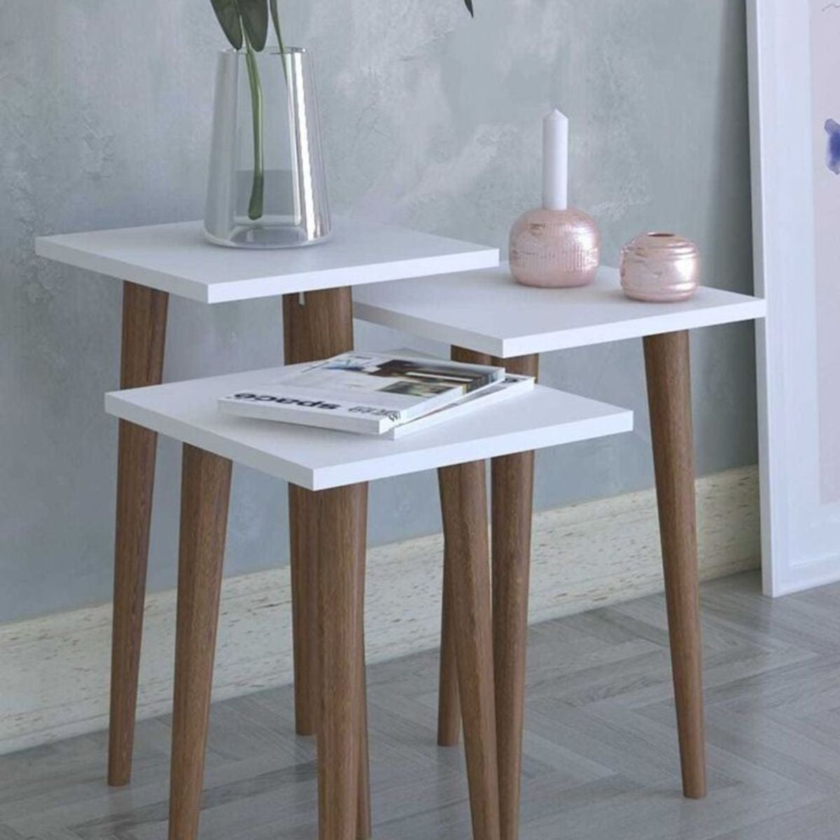 GENERICO - Mesa Auxiliar Vintage Trillizas R&R Muebles