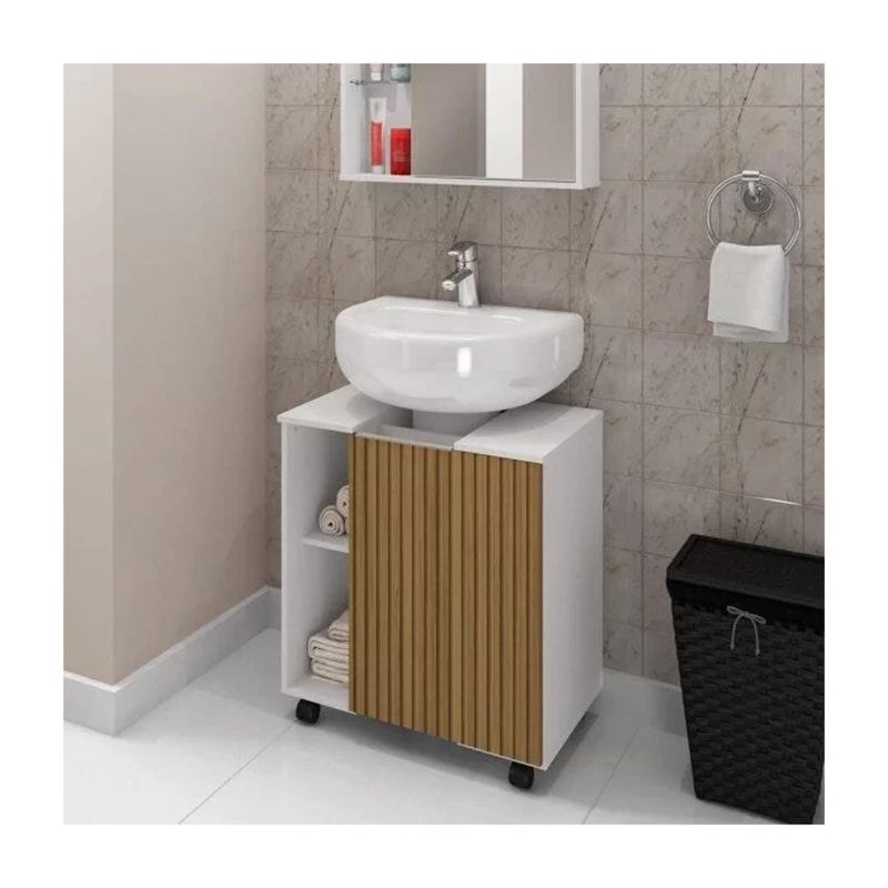 R&R MUEBLES - Mueble de Baño Obunai Blanco y Duna R&R MUEBLES