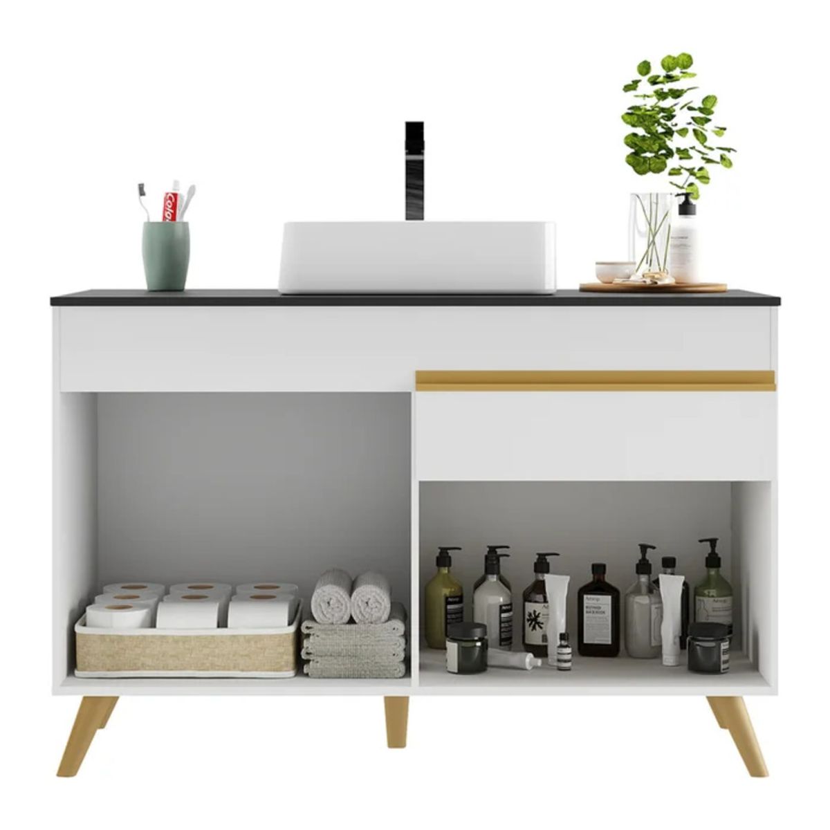 R&R MUEBLES - Mueble de Baño Tanizaki Blanco R&R MUEBLES