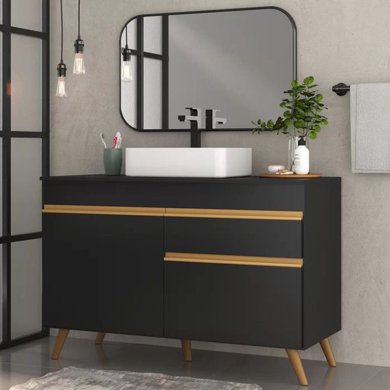 R&R MUEBLES - Mueble de Baño Tanizaki Negro R&R MUEBLES