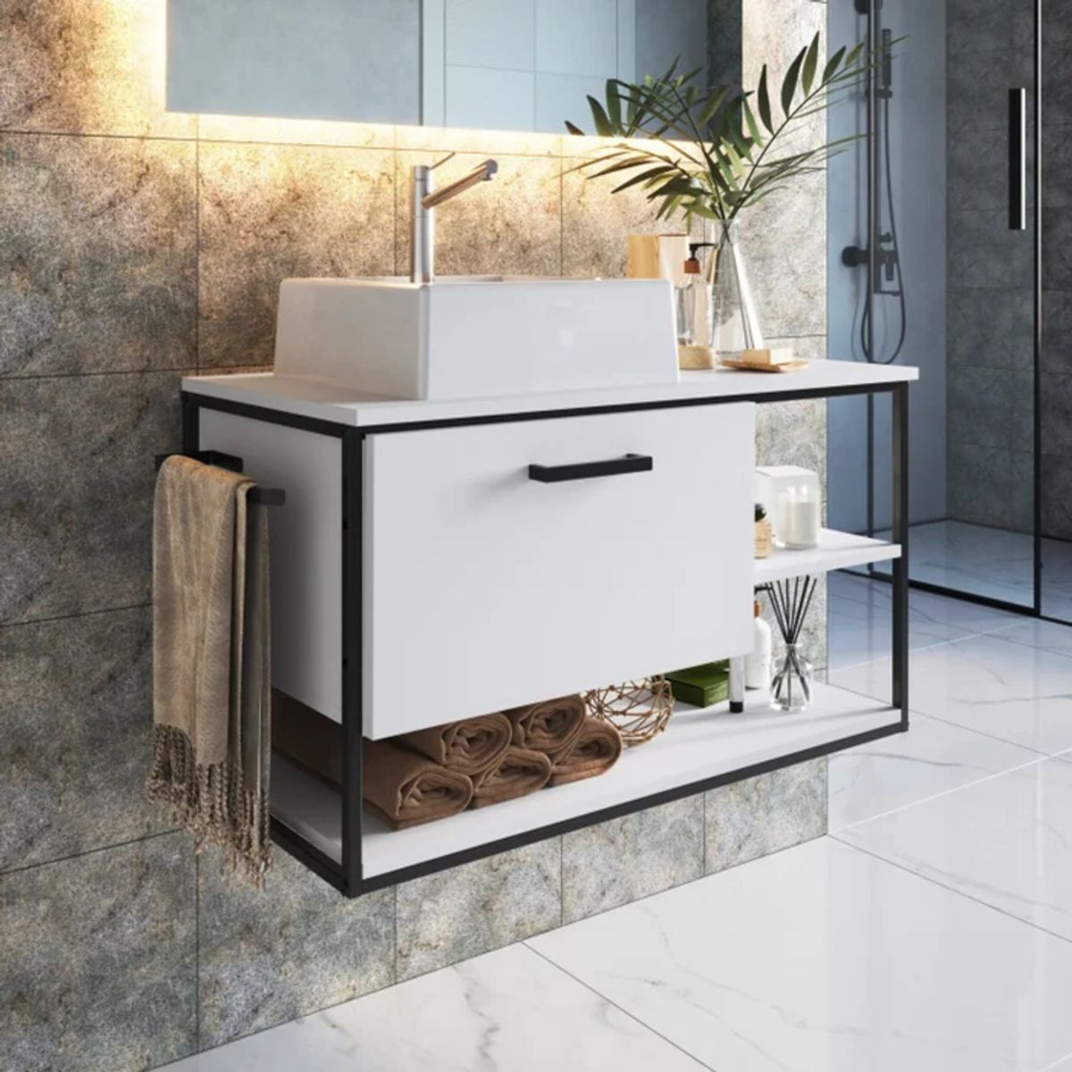 R&R MUEBLES - Mueble de Baño Nodoka Blanco R&R MUEBLES