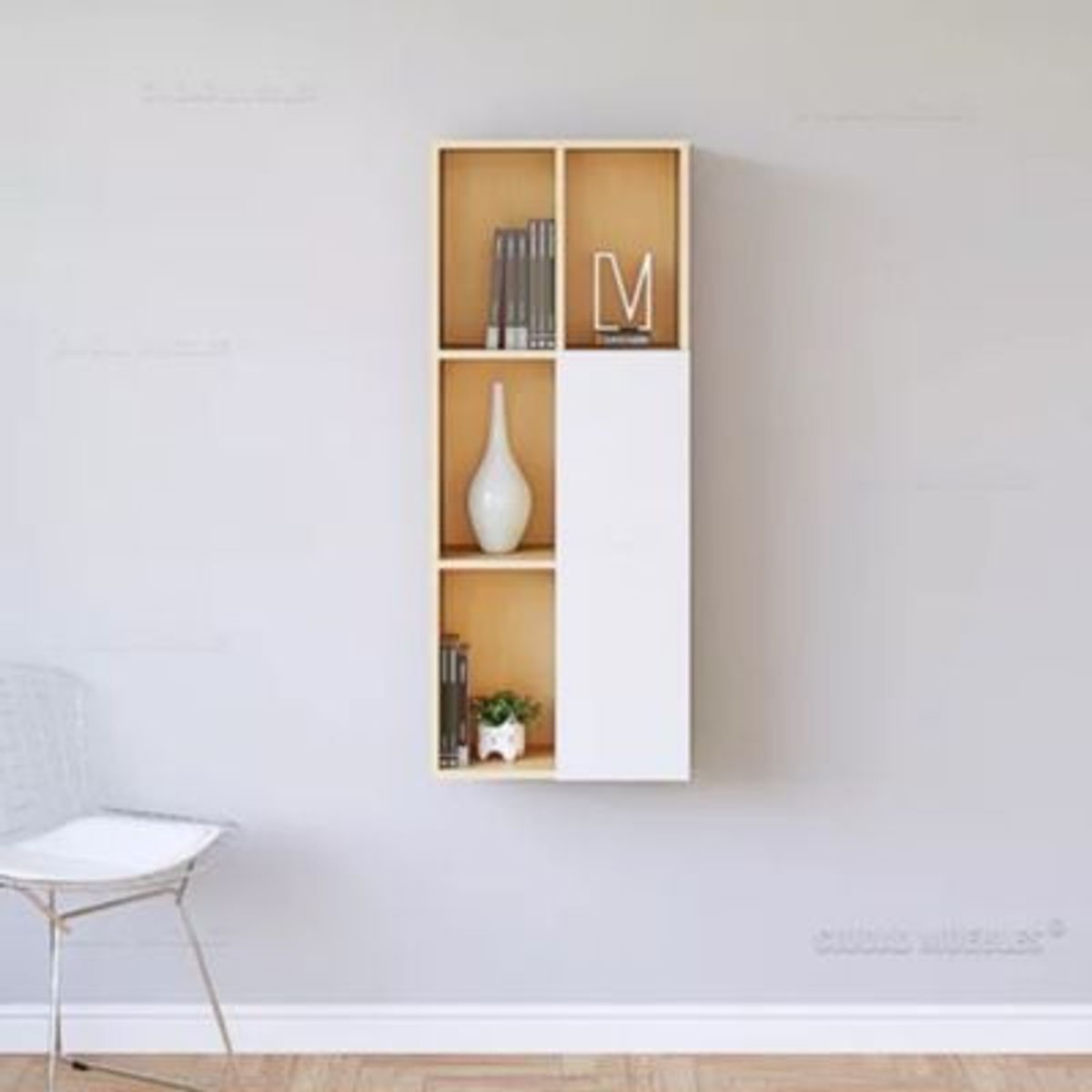 GENERICO - Estante Flotante Antonio Blanco y Duna 1 Puerta R&R MUEBLES