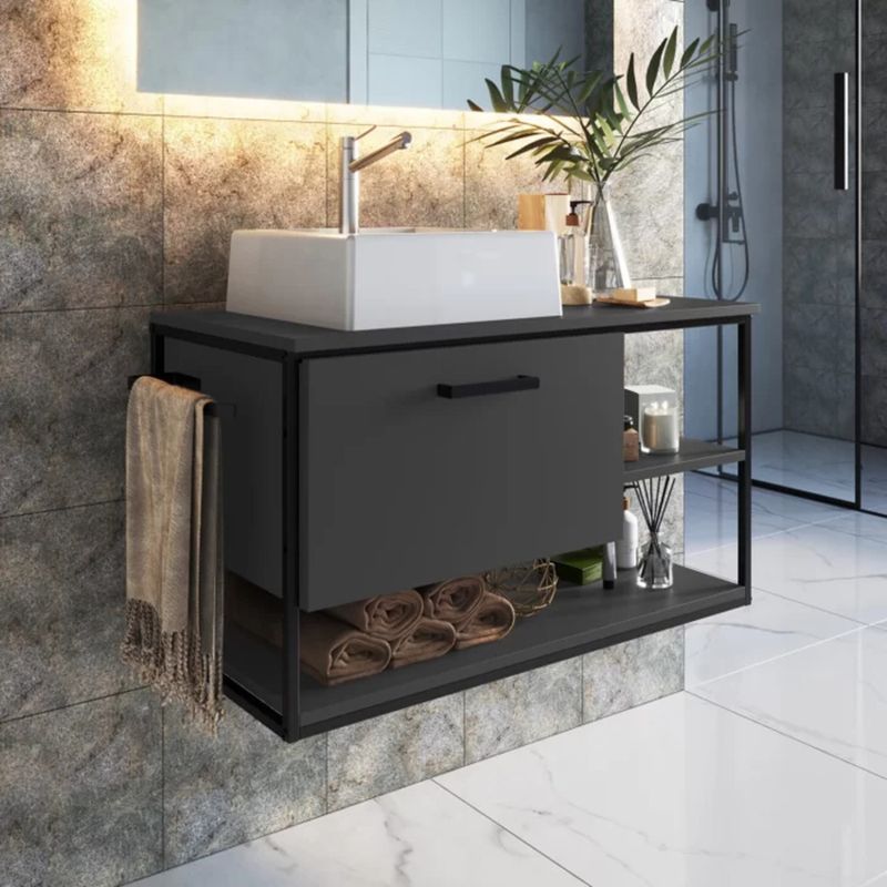 R&R MUEBLES - Mueble de Baño Nodoka Negro R&R MUEBLES