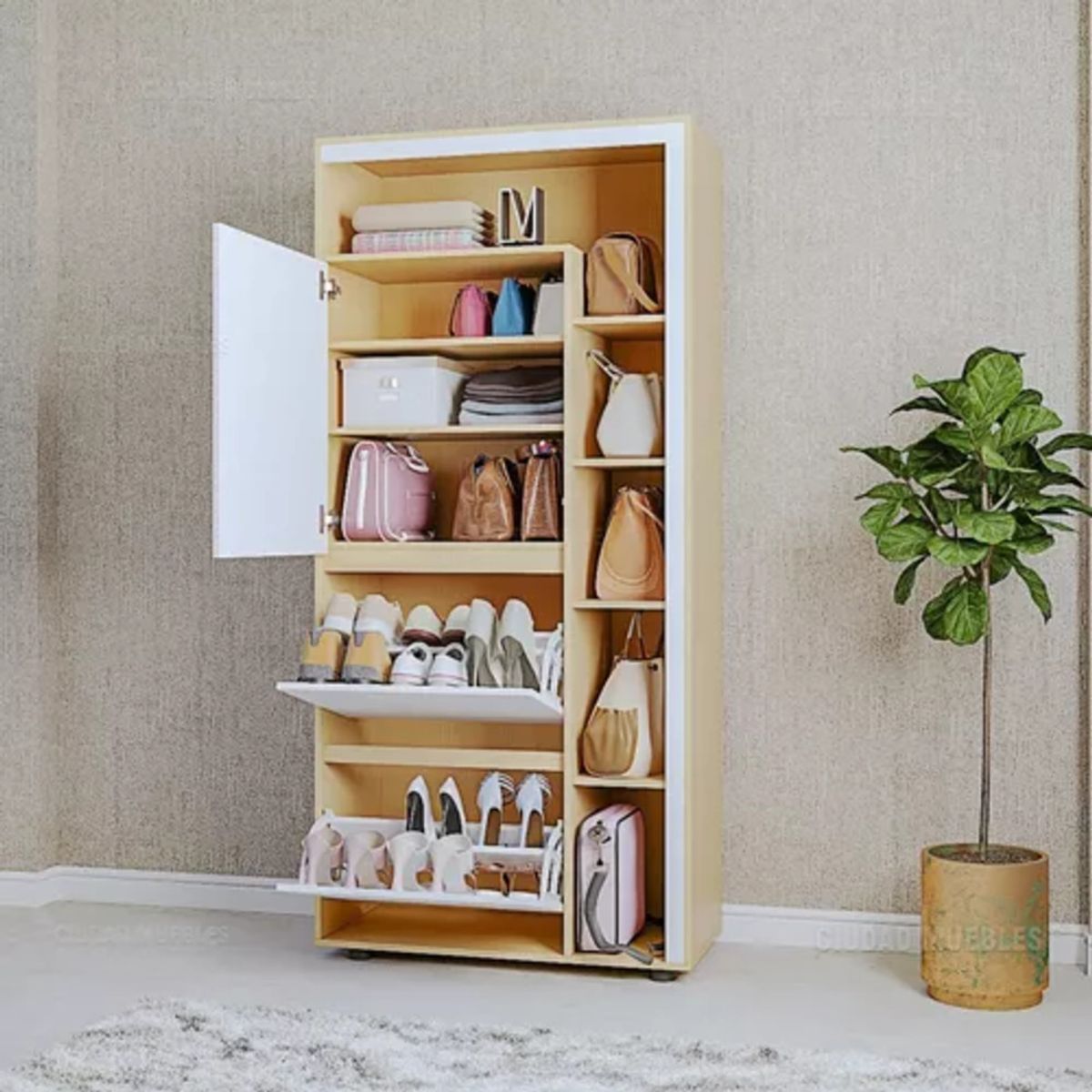 GENERICO - Zapatera Moderna Noemi DunaBlanco R&R Muebles