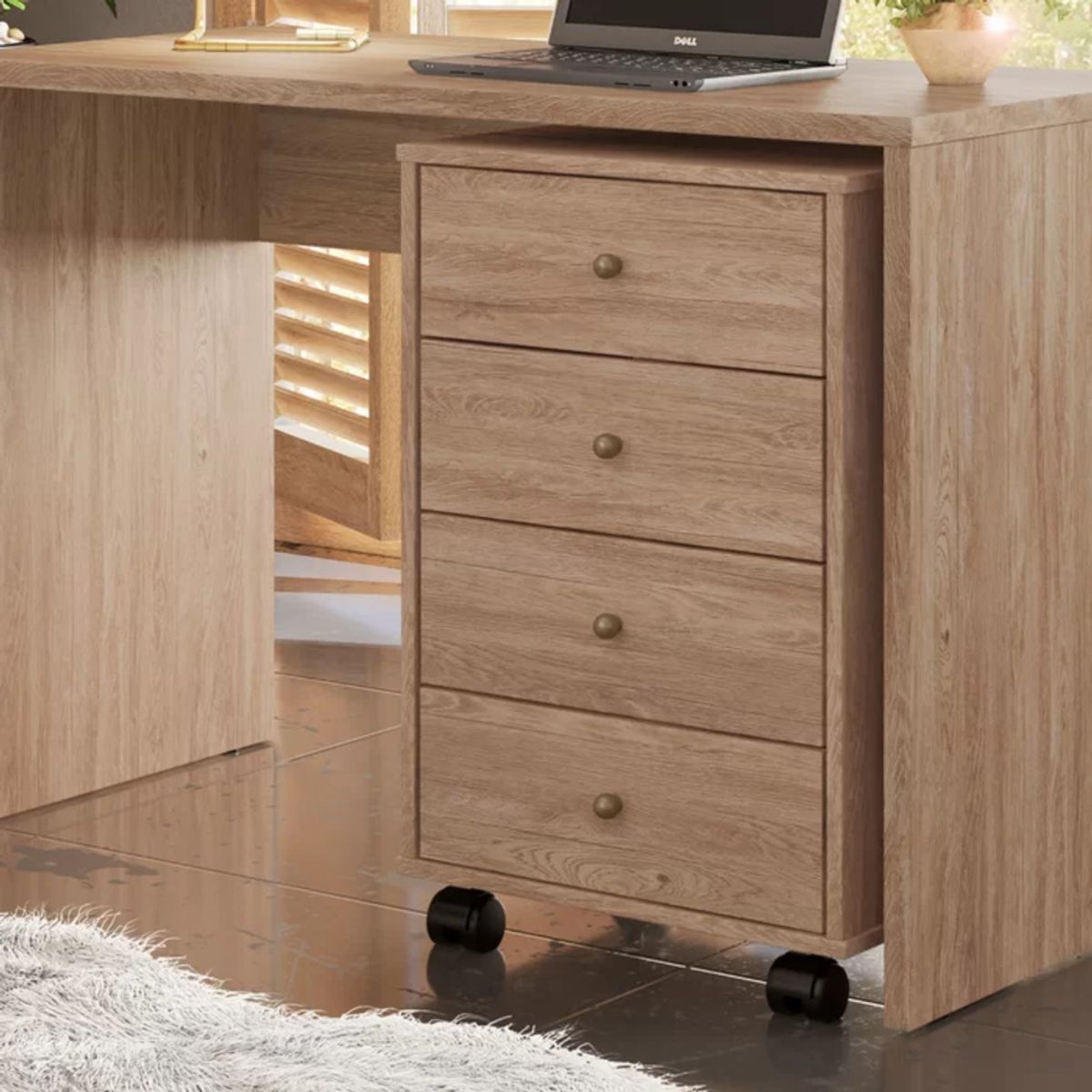 R&R MUEBLES - Cajonera Archivero Ayase Marrón R&R MUEBLES