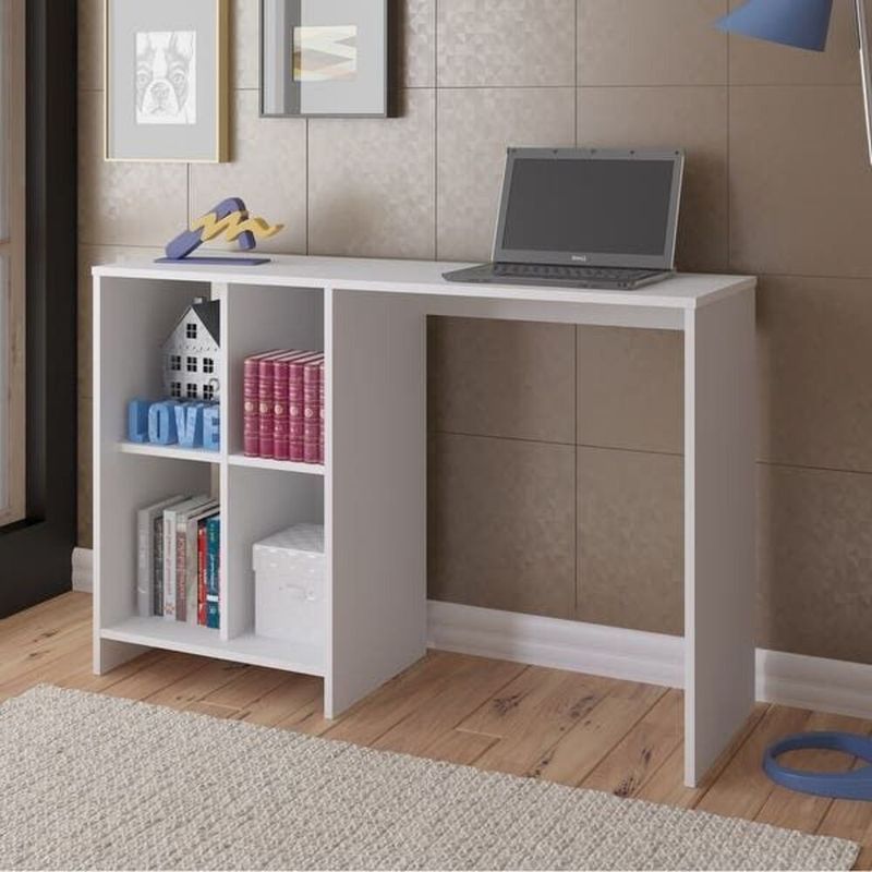 GENERICO - Escritorio Moderno Con Estantes Raquel Color Blanco R&R Muebles