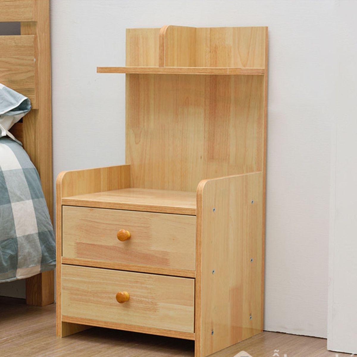 GENERICO - Velador Vintage Práctico Mafer 2 Cajones R&R Muebles