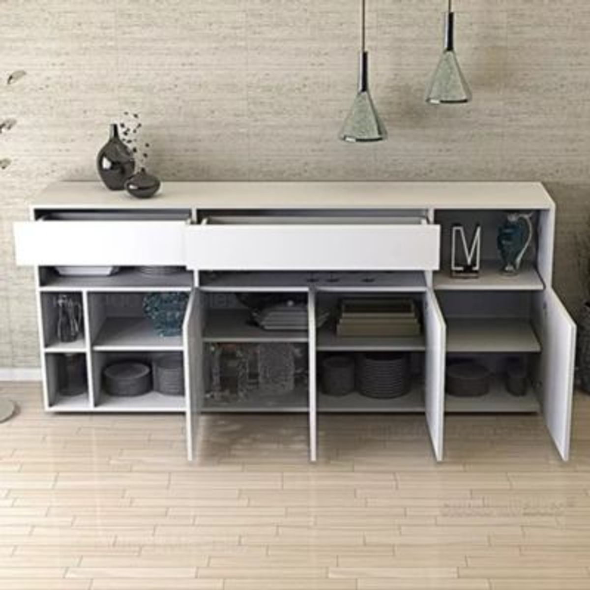GENERICO - Aparador Moderno Elegante Tokio Duna con Blanco RR MUEBLES