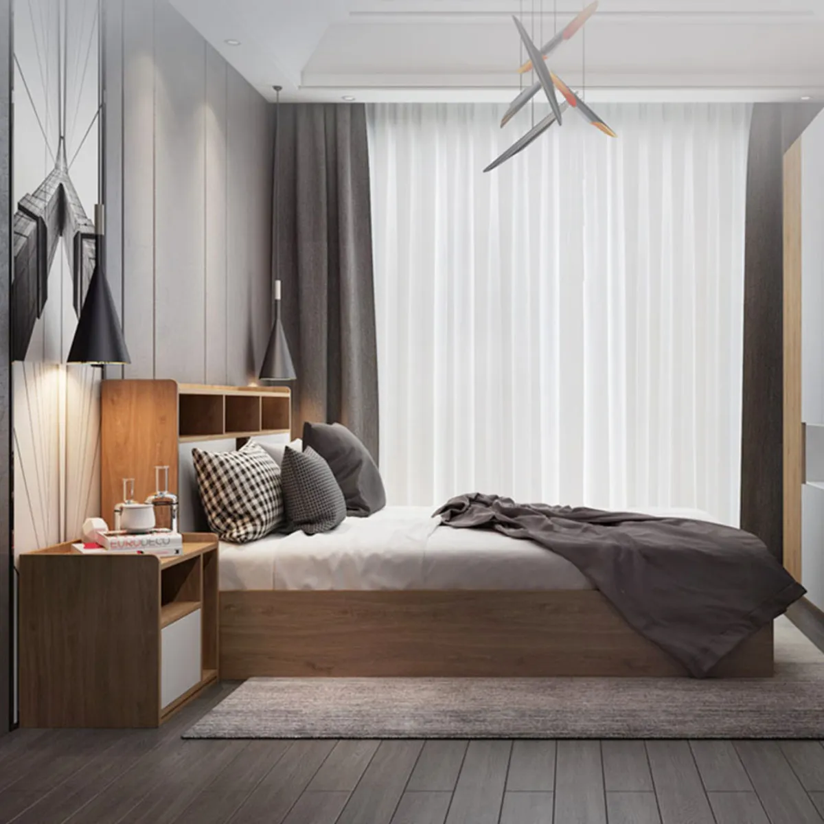 GENERICO - Velador Moderno Lucy 1 Cajón R&R Muebles