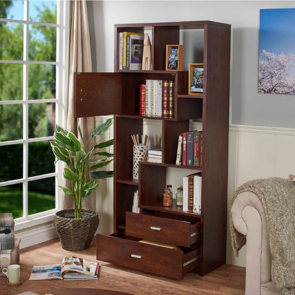 GENERICO - Estante Moderno Shizuku Marrón R&R MUEBLES