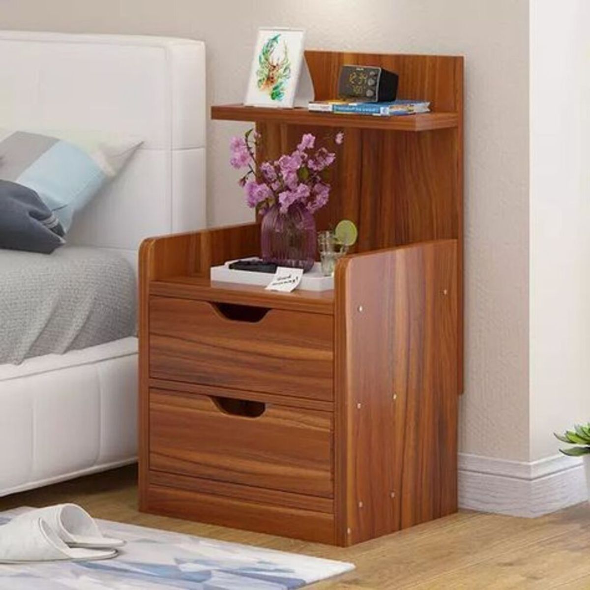 GENERICO - Velador Moderno Gianpaul 2 cajones R&R MUEBLES