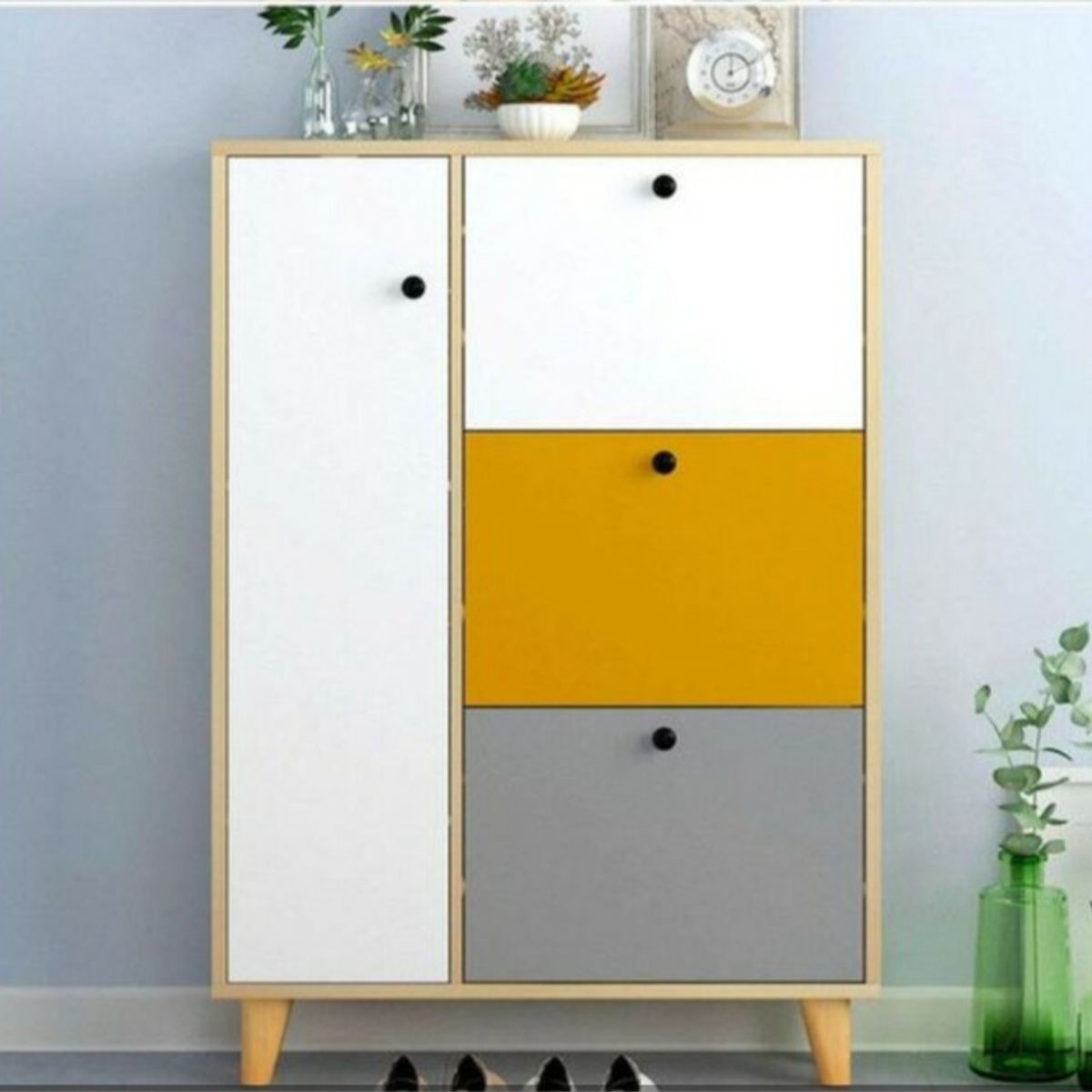 GENERICO - Zapatera Vintage  Ariana de 3 Cajones R&R MUEBLES